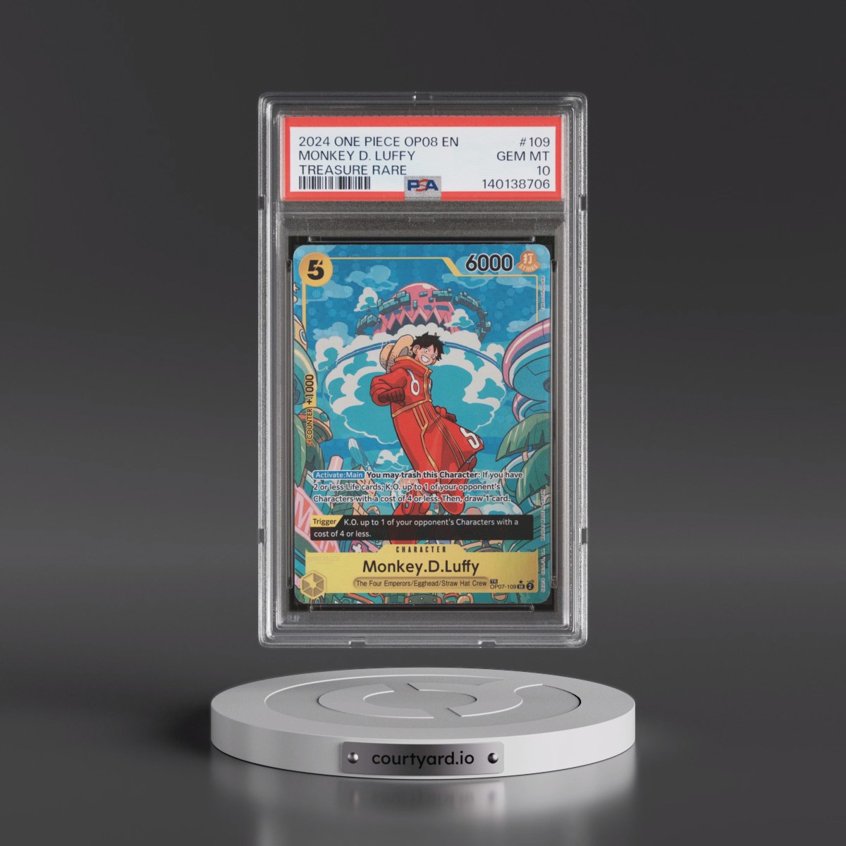 2024 One Piece Two Legends #109 Monkey D. Luffy - Treasure Rare (PSA 10 GEM MINT)