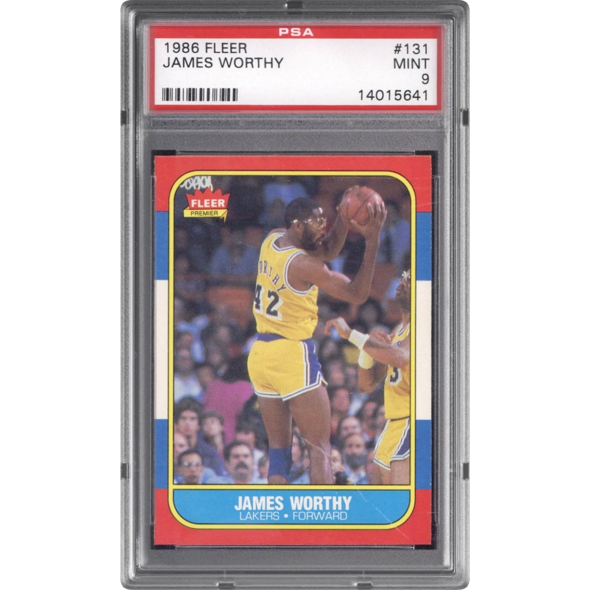 1986 Fleer #131 James Worthy, PSA 9