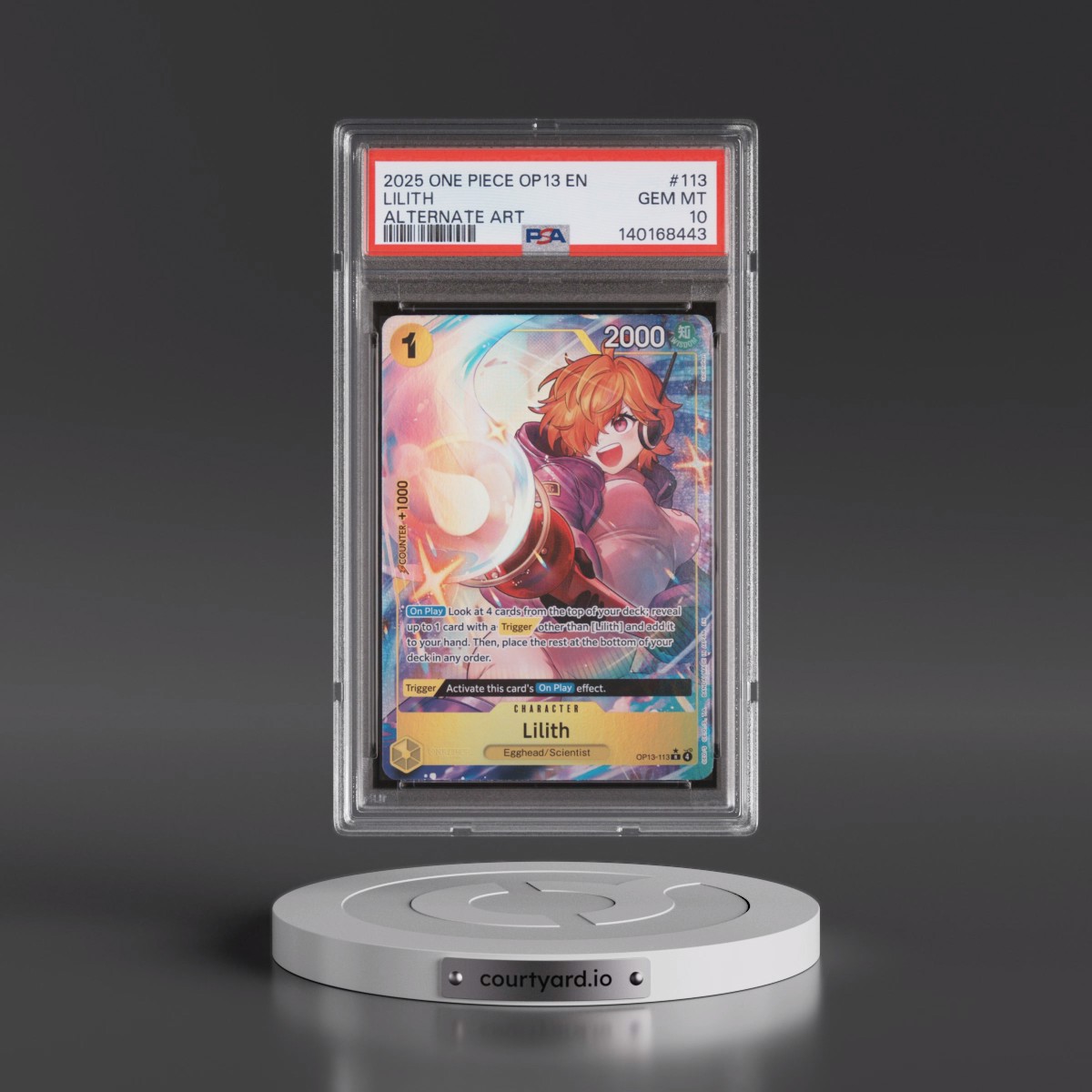 2025 One Piece OP13-Carrying on His Will #113 Lilith - Alternate Art (PSA 10 GEM MINT)
