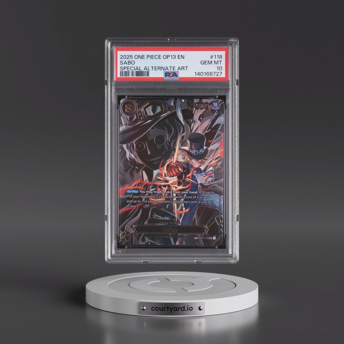 2025 One Piece OP13-Carrying on His Will #118 Sabo - Special Alternate Art (PSA 10 GEM MINT)