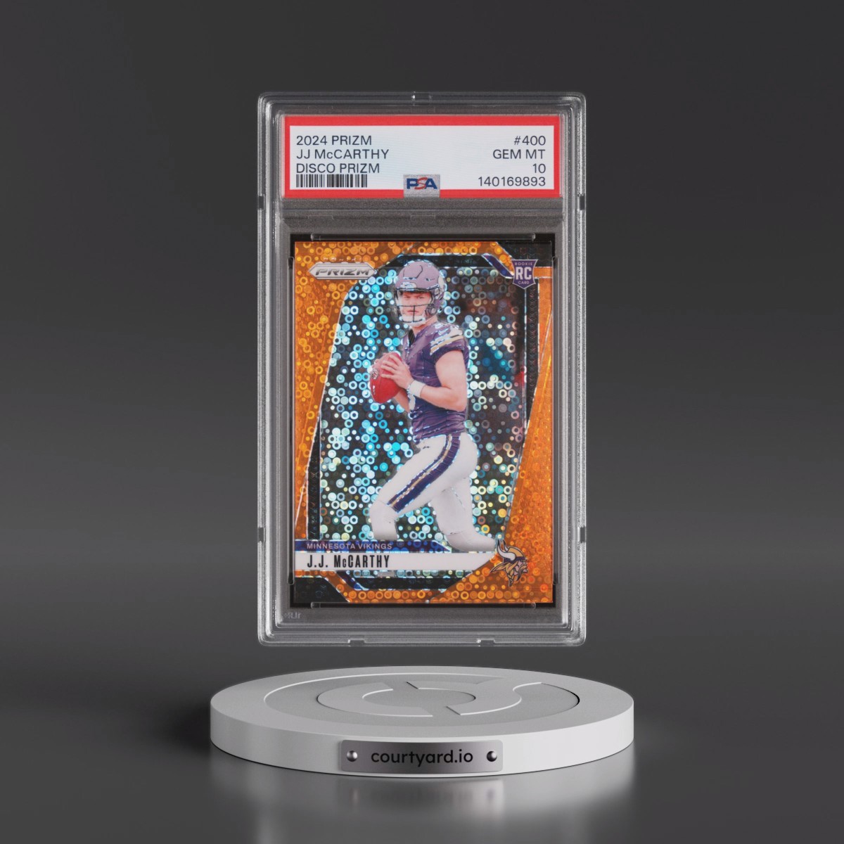 2024 Panini Prizm #400 JJ McCarthy - Disco Prizm (PSA 10 GEM MINT)