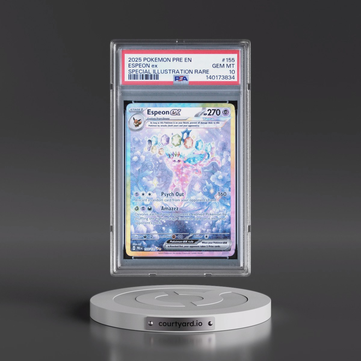 2025 Pokémon Pre EN-Prismatic Evolutions #155 Espeon EX - Holo Special Illustration Rare (PSA 10 GEM MINT) - Photo