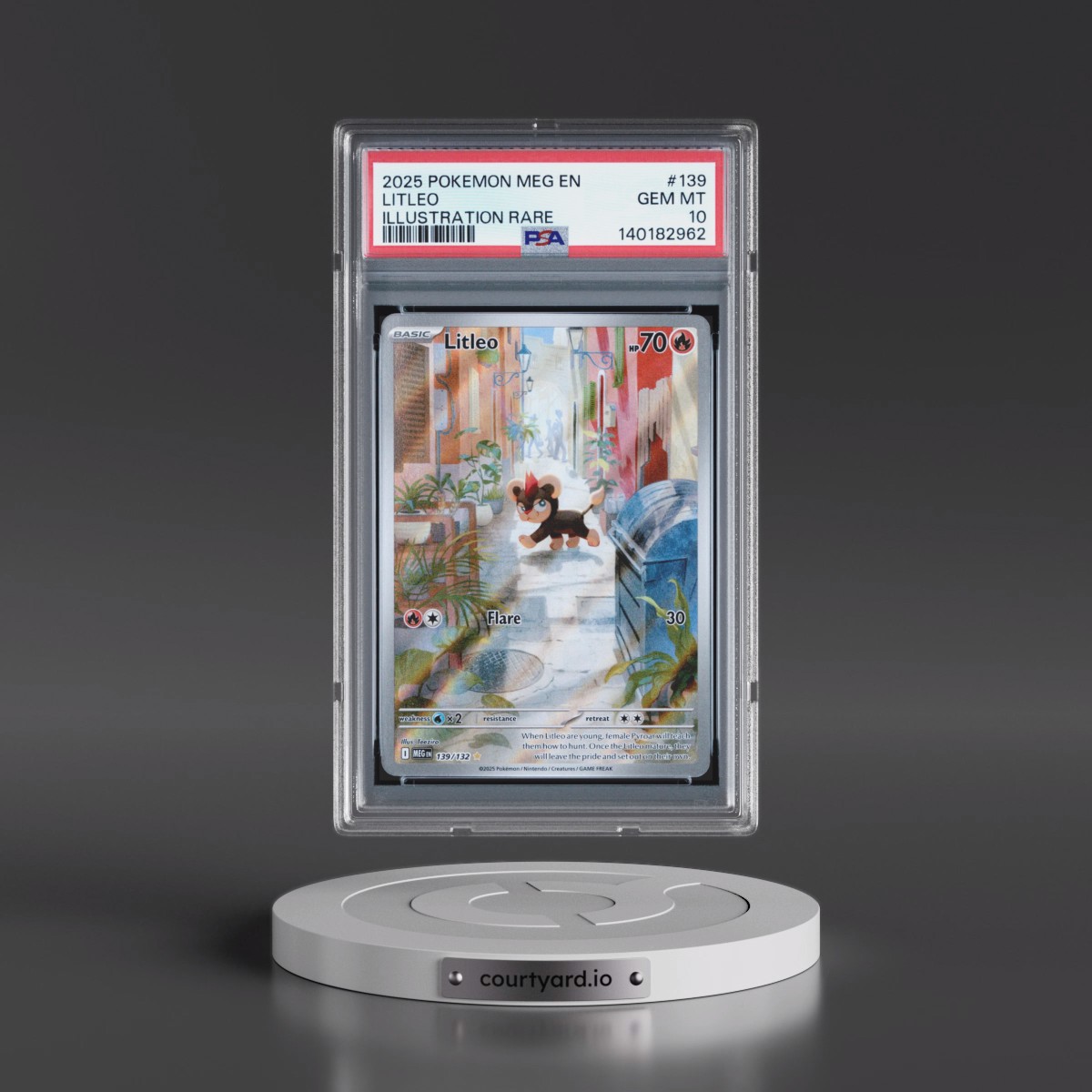 2025 Pokémon Meg EN-Mega Evolution #139 Litleo - Illustration Rare (PSA 10 GEM MINT)