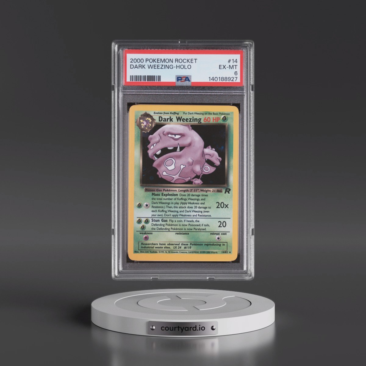 2000 Pokémon Rocket #14 Dark Weezing - Holo (PSA 6 EX-MT)