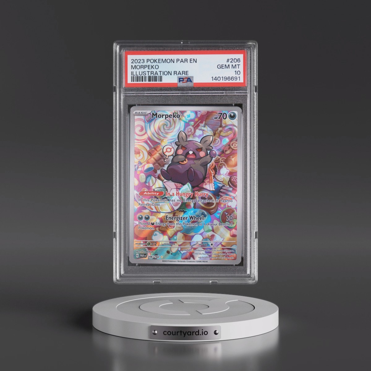 2023 Pokémon Par EN-Paradox Rift #206 Morpeko - Illustration Rare (PSA 10 GEM MINT)