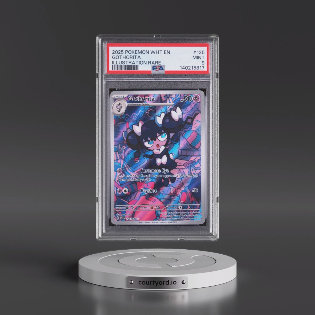 2025 Pokémon Wht EN-White Flare #125 Gothorita - Illustration Rare (PSA 9 MINT)