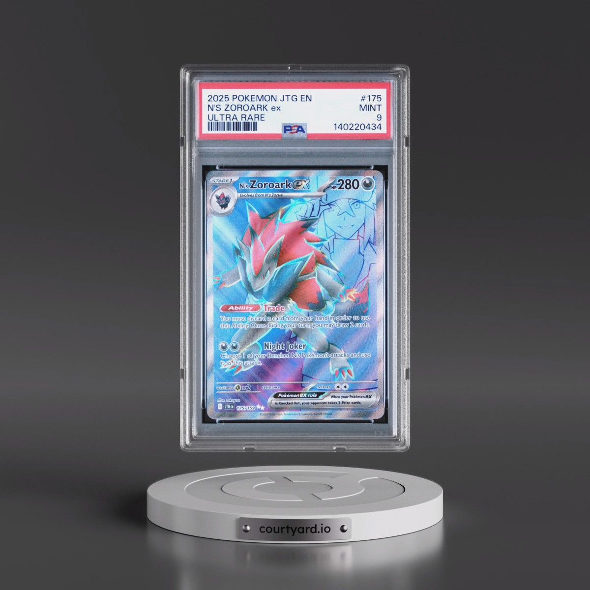 2025 Pokémon Jtg EN-Journey Together #175 N's Zoroark EX - Holo Ultra Rare (PSA 9 MINT)