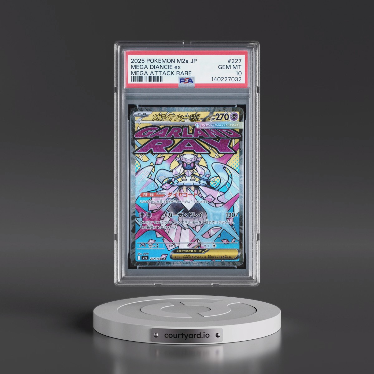 2025 Pokémon M2a-Mega Dream EX #227 Mega Diancie EX - Holo Mega Attack Rare (PSA 10 GEM MINT)