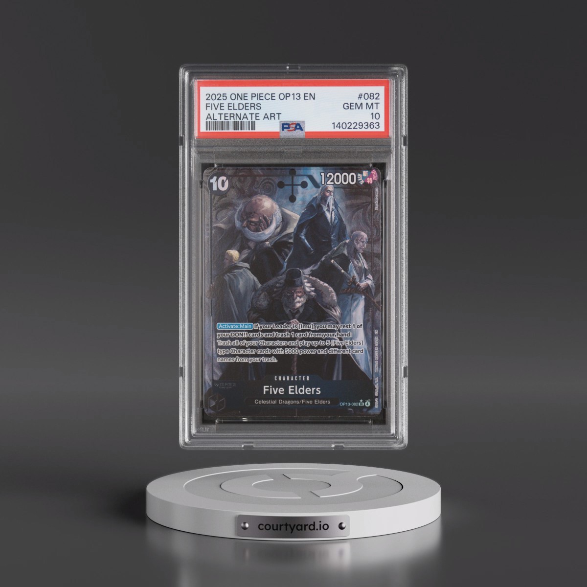 2025 One Piece OP13-Carrying on His Will #082 Five Elders - Alternate Art (PSA 10 GEM MINT)