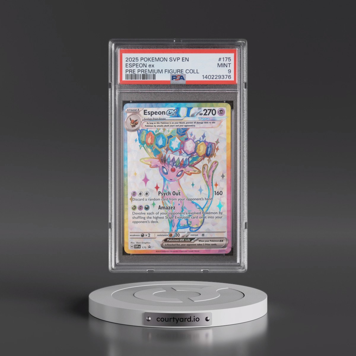 2025 Pokémon Svp EN-SV Black Star Promo #175 Espeon EX - Holo Prismatic Evolutions Premium Figure Collection (PSA 9 MINT)
