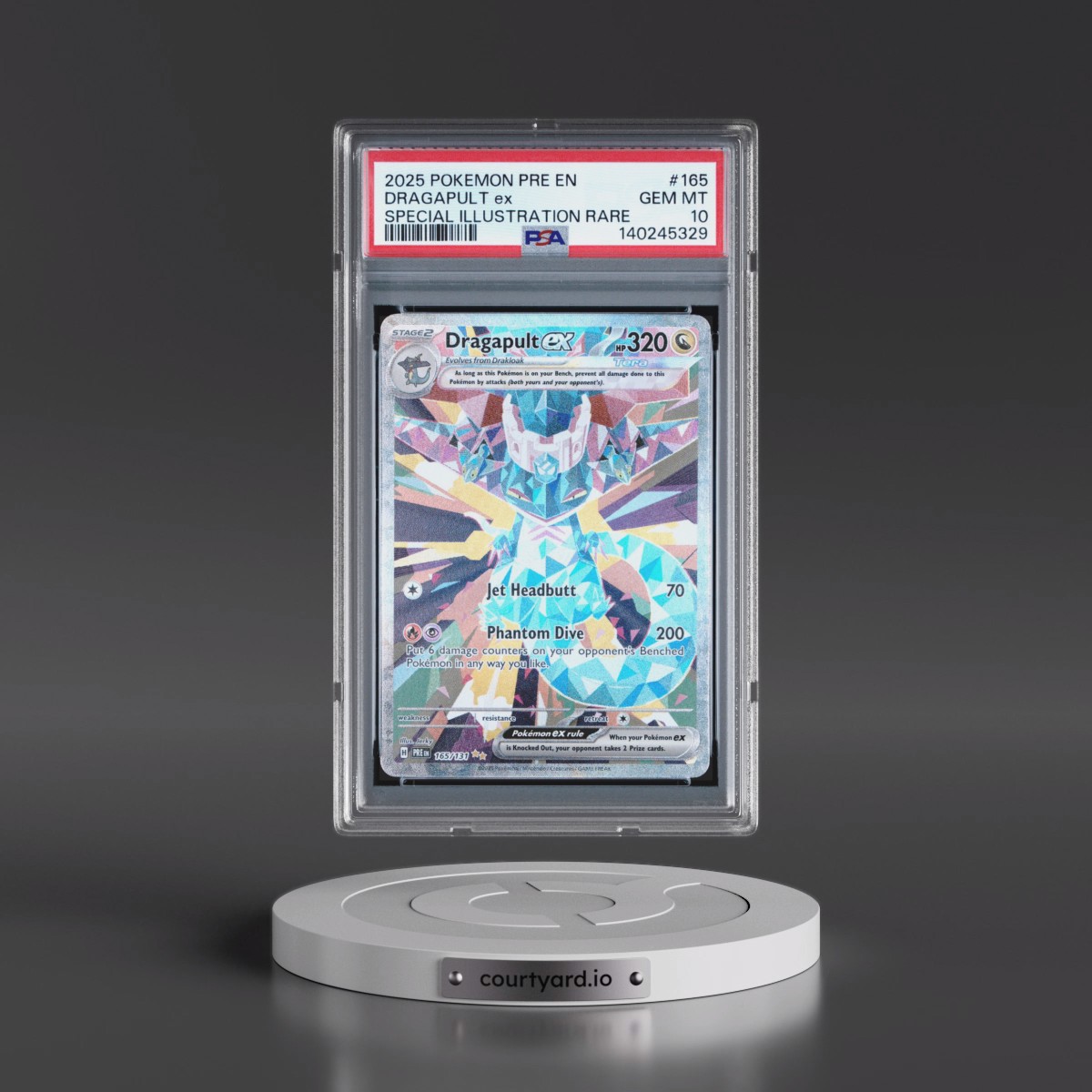 2025 Pokémon Pre EN-Prismatic Evolutions #165 Dragapult EX - Holo Special Illustration Rare (PSA 10 GEM MINT)