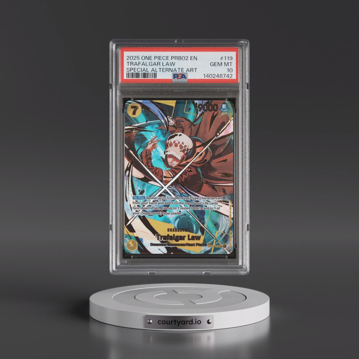 2025 One Piece PRB02-Premium Booster -One Piece Card the Best- Vol.2 #119 Trafalgar Law - Special Alternate Art (PSA 10 GEM MINT)