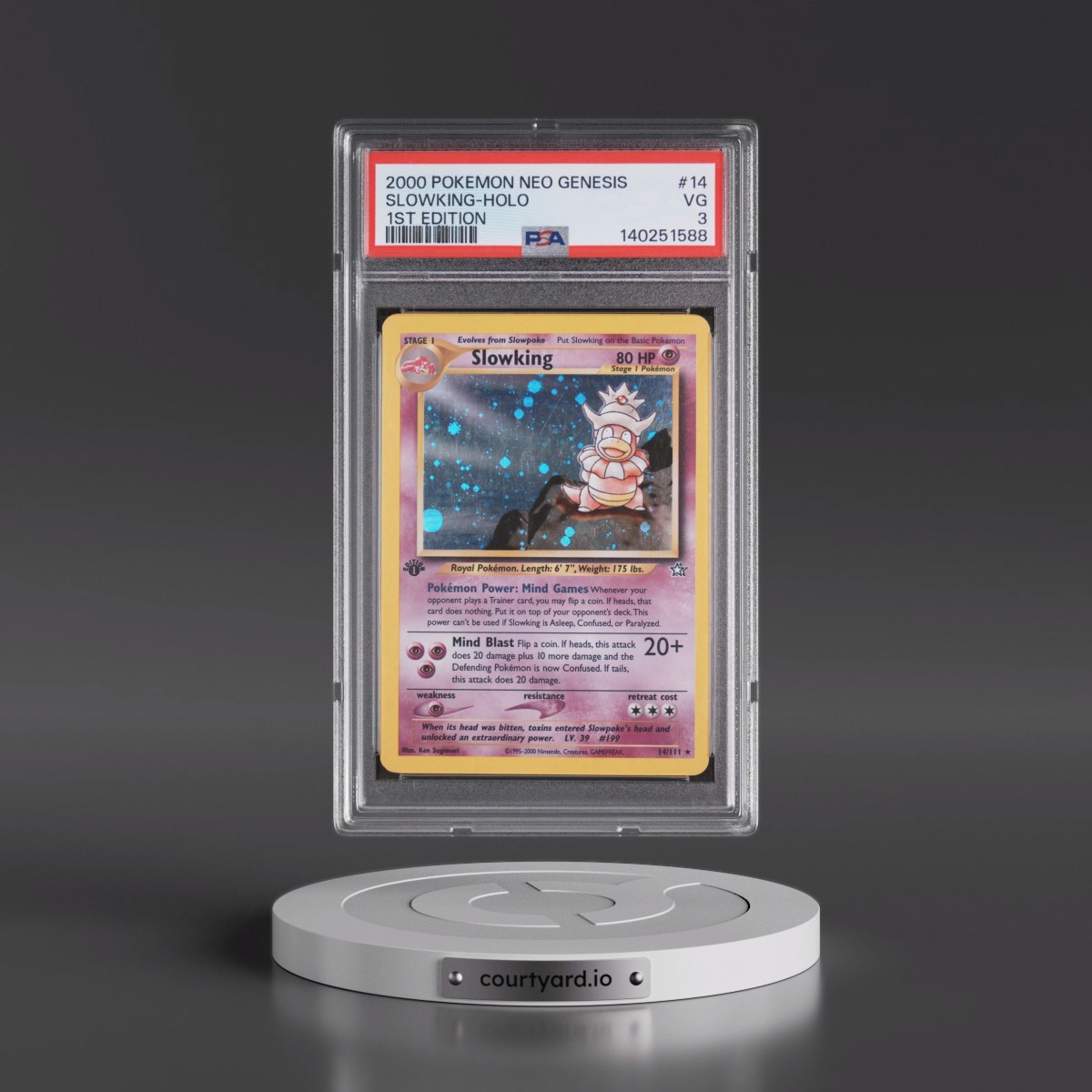 2000 Pokémon Neo Genesis #14 Slowking - 1st Edition Holo (PSA 3 VG)