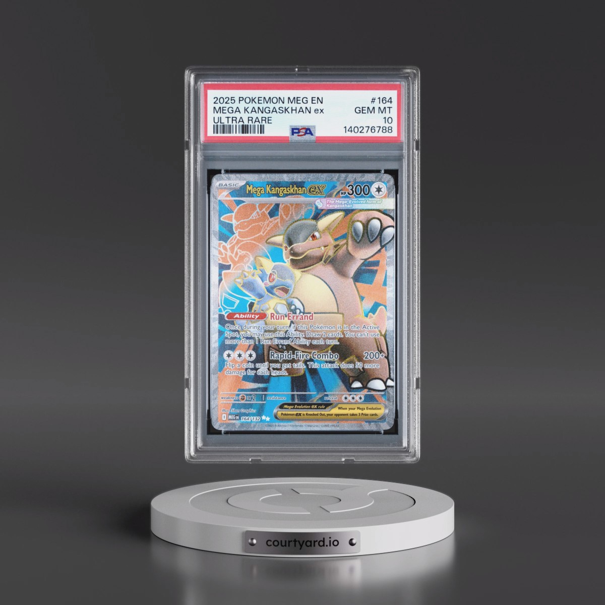 2025 Pokémon Meg EN-Mega Evolution #164 Mega Kangaskhan EX - Holo Ultra Rare (PSA 10 GEM MINT)