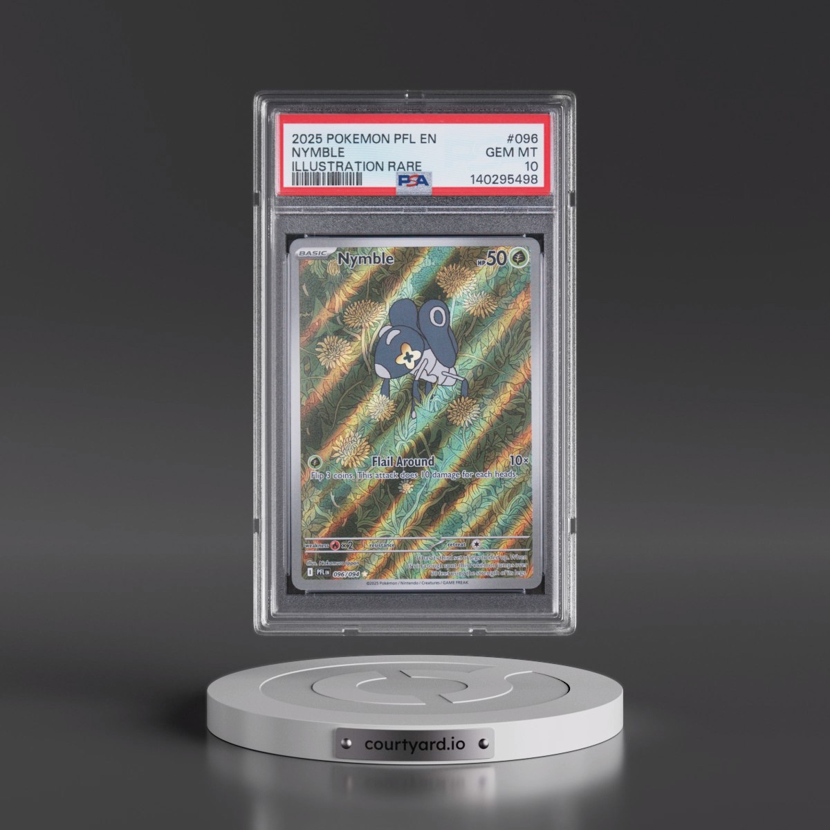 2025 Pokémon Pfl EN-Phantasmal Flames #096 Nymble - Illustration Rare (PSA 10 GEM MINT)
