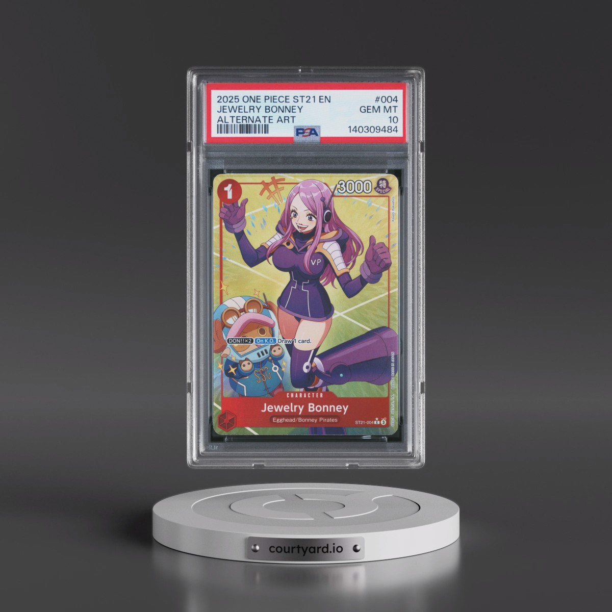 2025 One Piece Starter Deck ST21-EX Gear 5 #004 Jewelry Bonney - Alternate Art (PSA 10 GEM MINT)