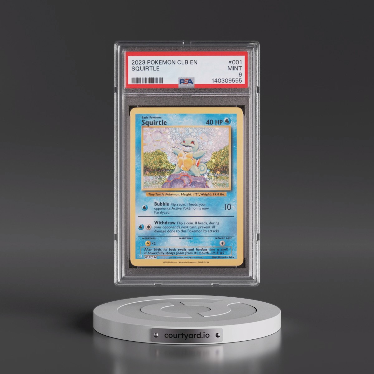 2023 Pokémon Clb-Trading Card Game Classic Blastoise & Suicune EX Deck #001 Squirtle (PSA 9 MINT)