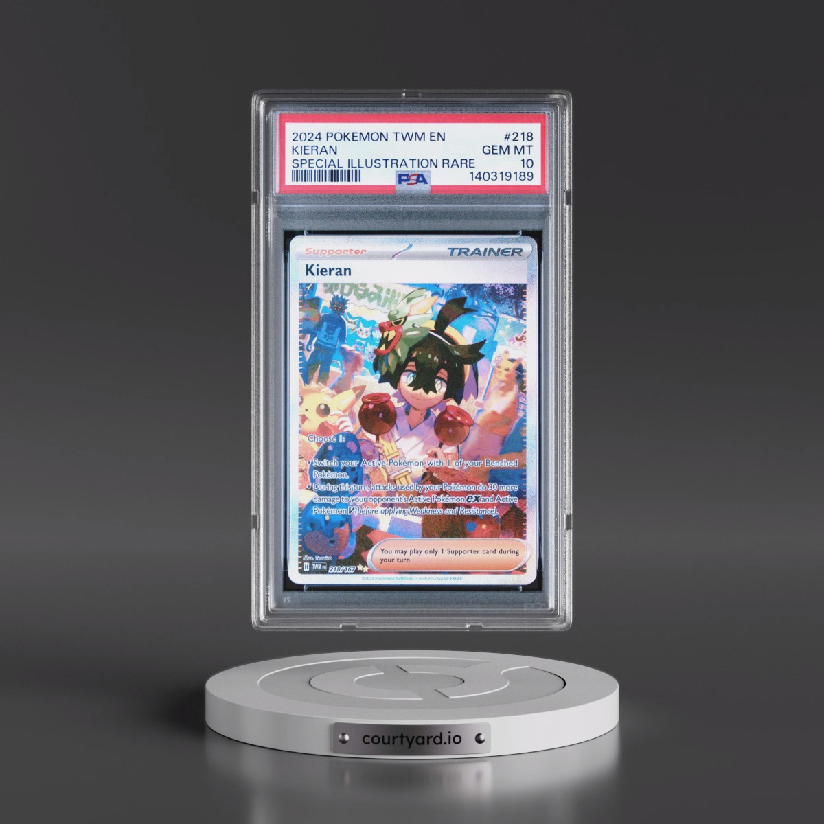 2024 Pokémon Twm EN-Twilight Masquerade #218 Kieran - Special Illustration Rare (PSA 10 GEM MINT)