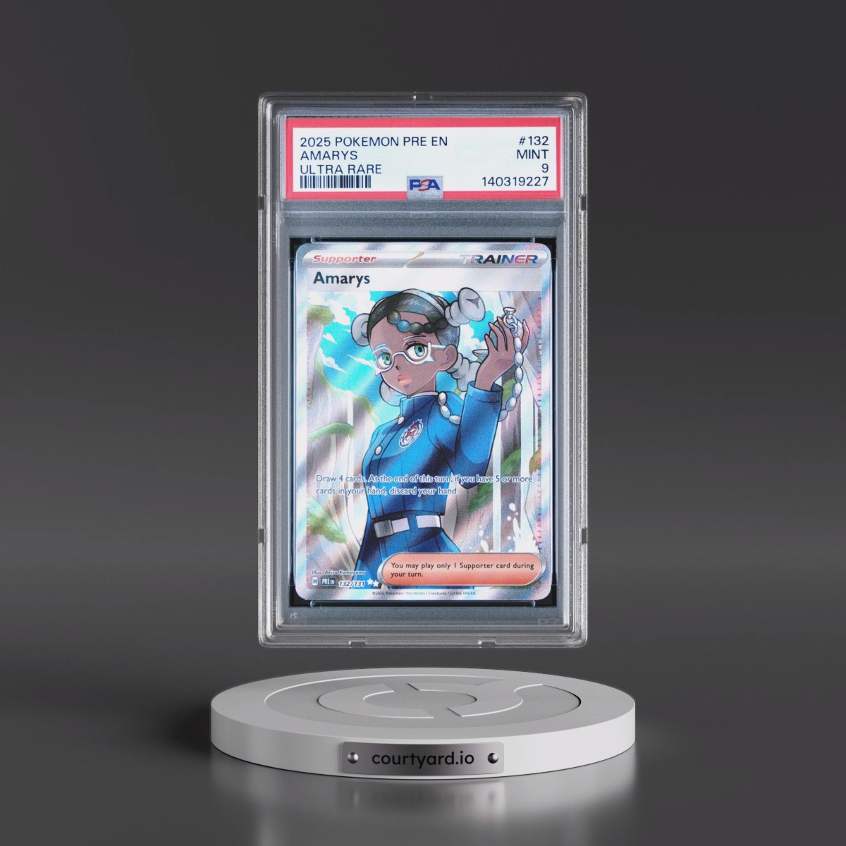 2025 Pokémon Pre EN-Prismatic Evolutions #132 Amarys - Ultra Rare (PSA 9 MINT)