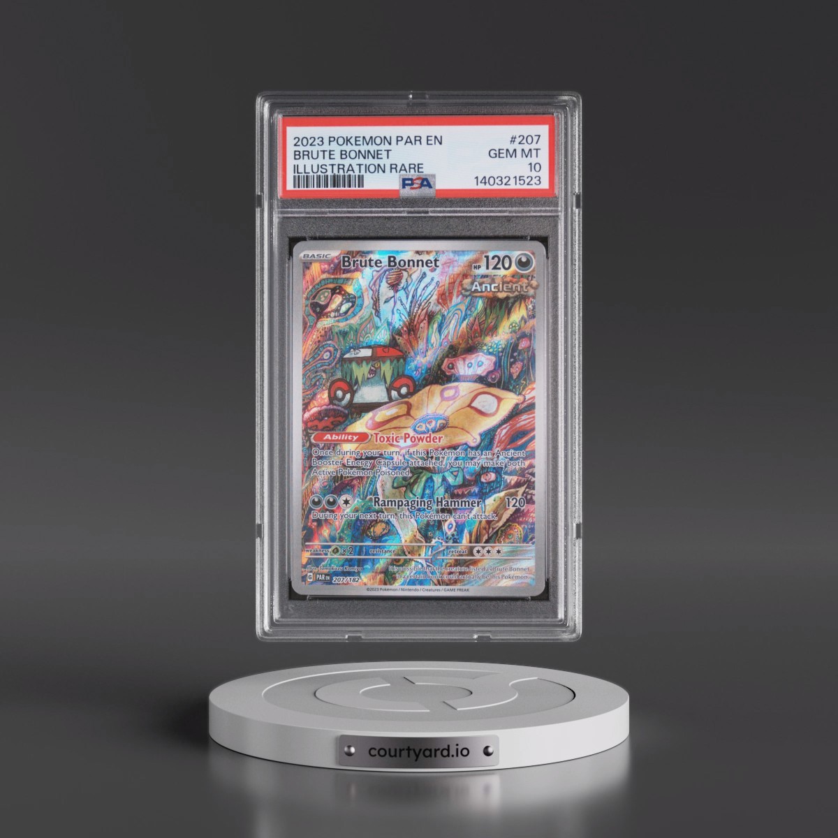 2023 Pokémon Par EN-Paradox Rift #207 Brute Bonnet - Illustration Rare (PSA 10 GEM MINT)