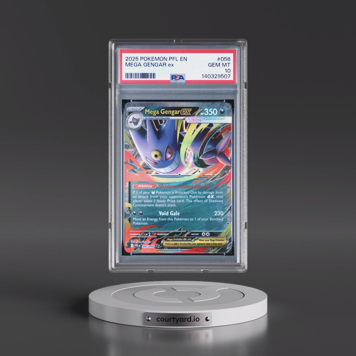 2025 Pokémon Pfl EN-Phantasmal Flames #056 Mega Gengar EX - Holo (PSA 10 GEM MINT)