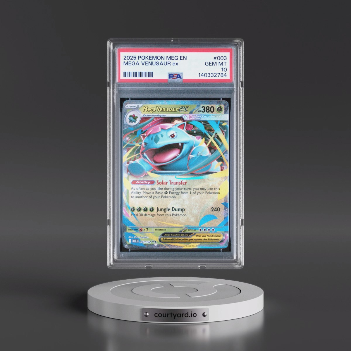 2025 Pokémon Meg EN-Mega Evolution #003 Mega Venusaur EX - Holo (PSA 10 GEM MINT)