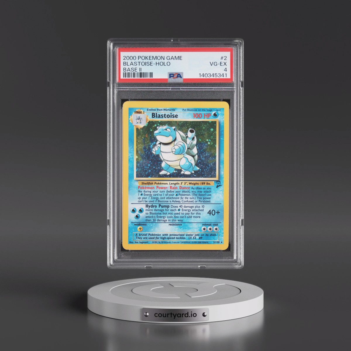 2000 Pokémon Game Base II #2 Blastoise - Holo (PSA 4 VG-EX)