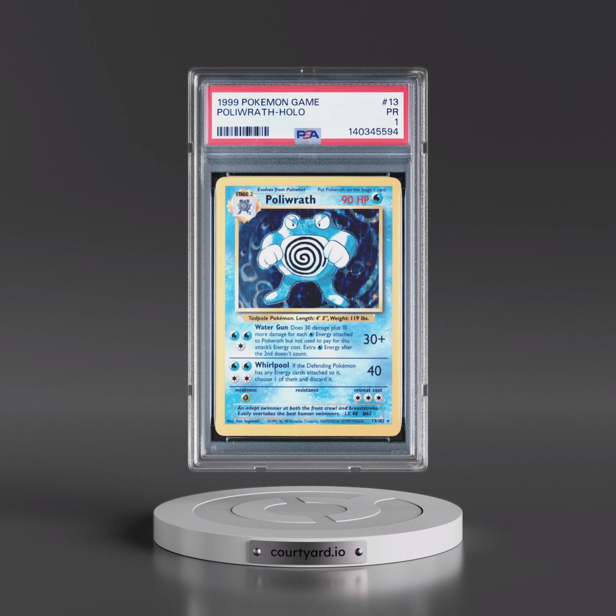 1999 Pokémon Game #13 Poliwrath - Holo (PSA 1 PR)