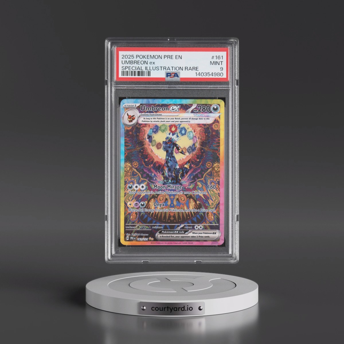 2025 Pokémon Pre EN-Prismatic Evolutions #161 Umbreon EX - Holo Special Illustration Rare (PSA 9 MINT)