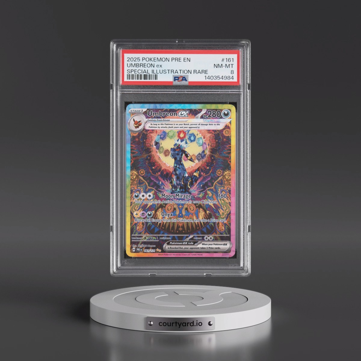 2025 Pokémon Pre EN-Prismatic Evolutions #161 Umbreon EX - Holo Special Illustration Rare (PSA 8 NM-MT)