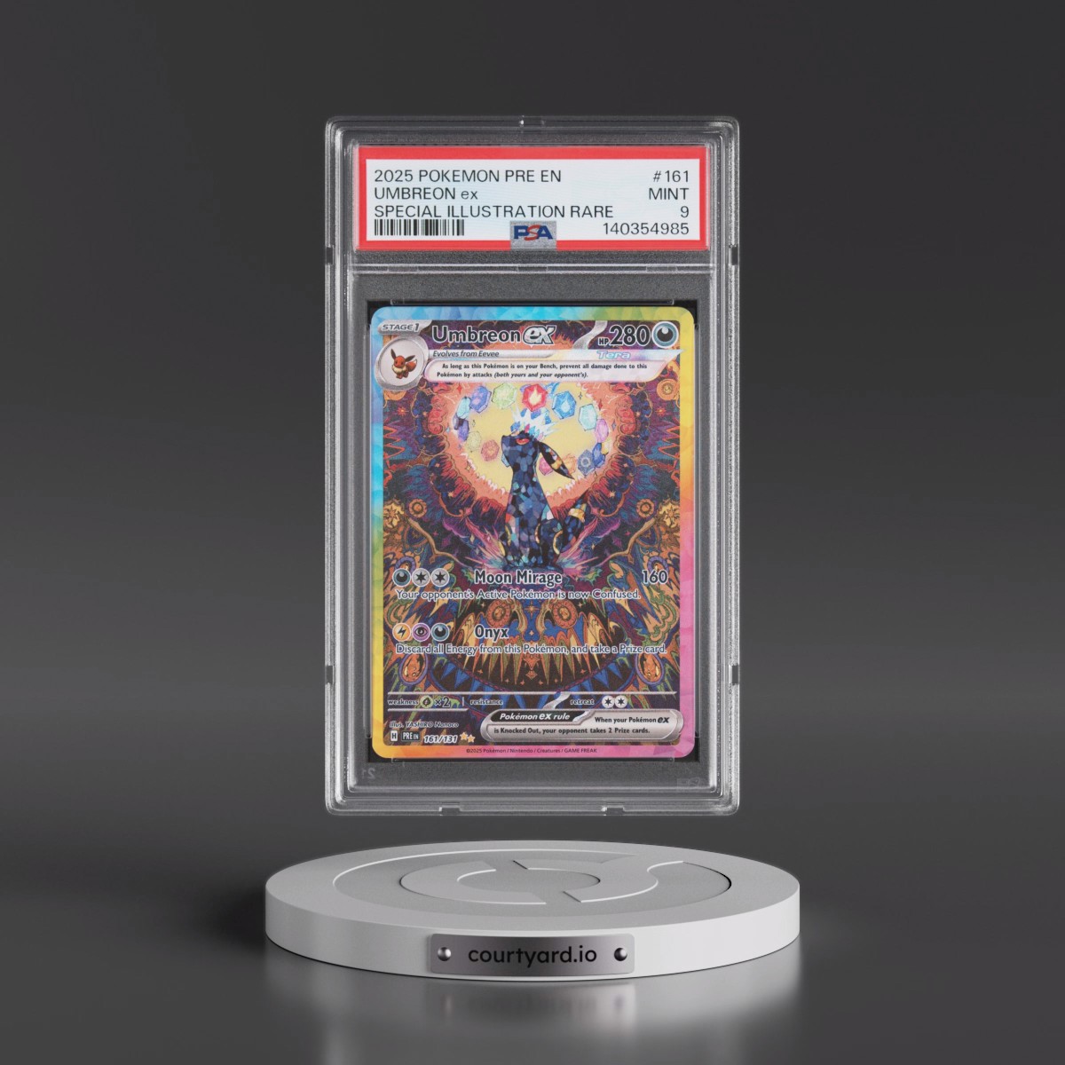 2025 Pokémon Pre EN-Prismatic Evolutions #161 Umbreon EX - Holo Special Illustration Rare (PSA 9 MINT)
