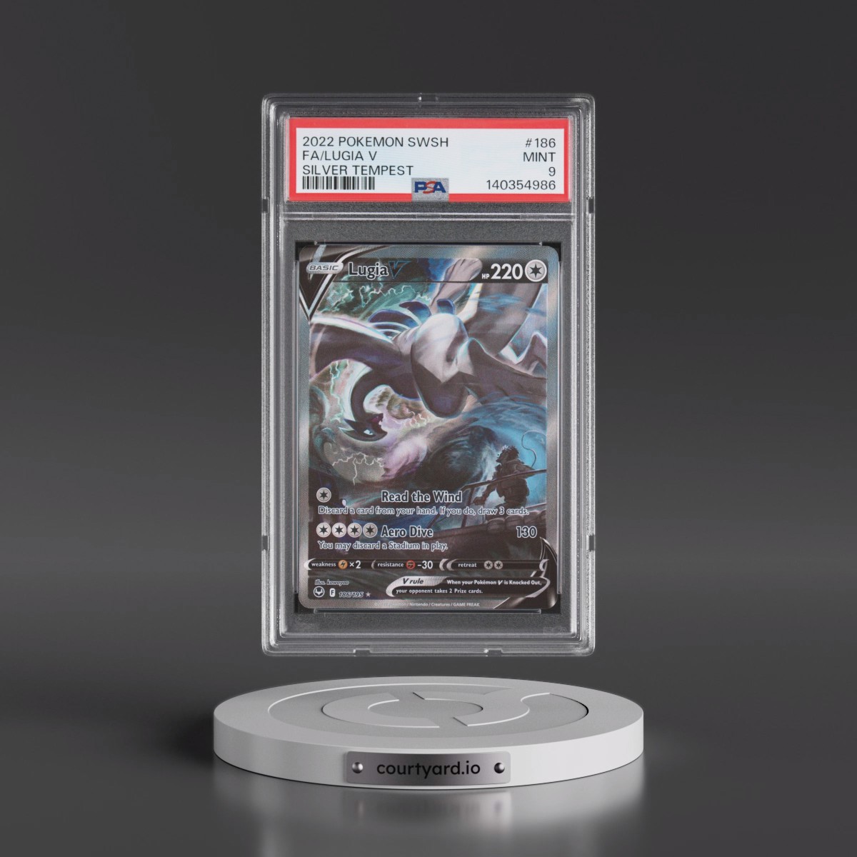 2022 Pokémon Sword & Shield Silver Tempest #186 Lugia V - Holo Full Art (PSA 9 MINT)