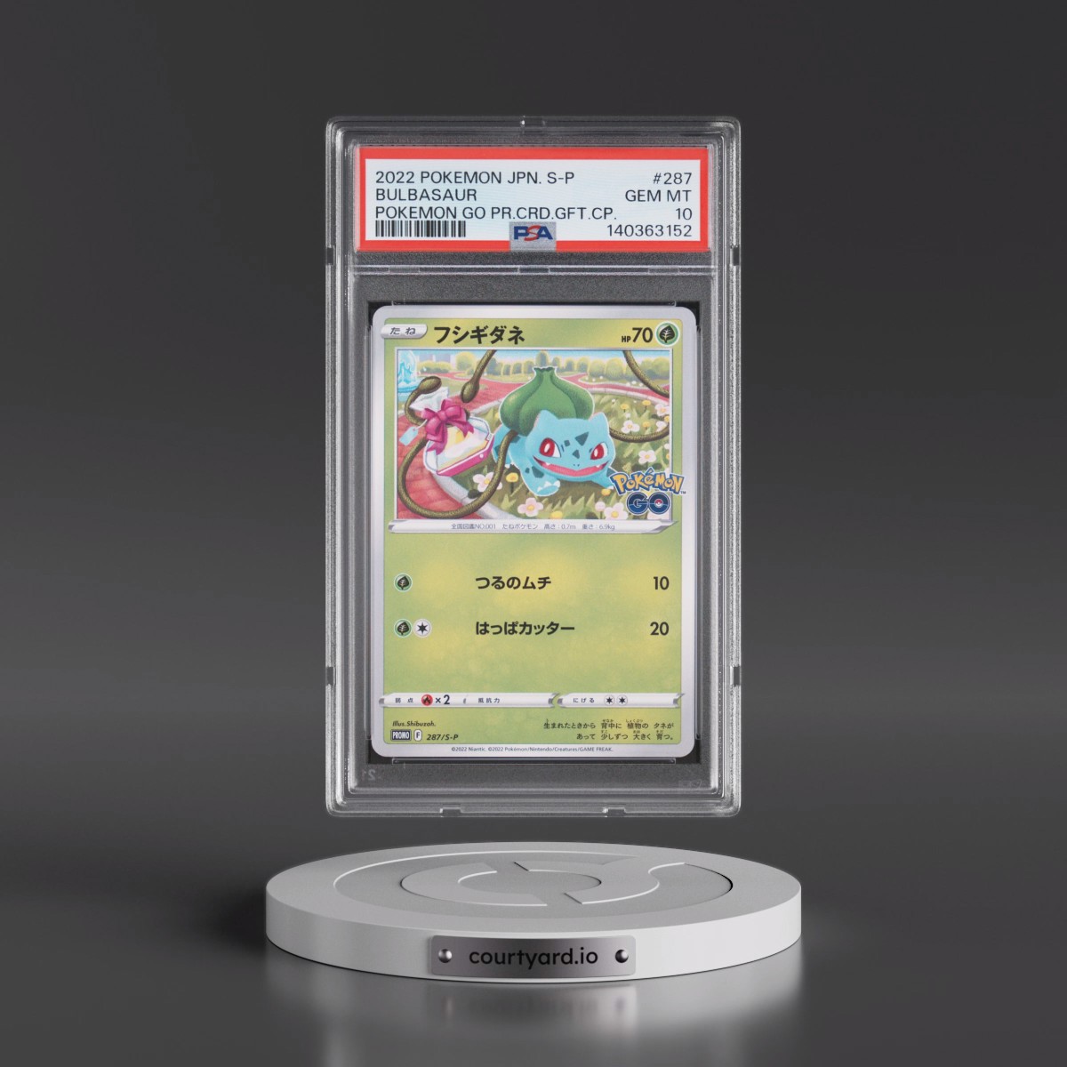2022 Pokémon S Promo #287 Bulbasaur - Pokemon Go Promo Card Gift Campaign (PSA 10 GEM MINT)