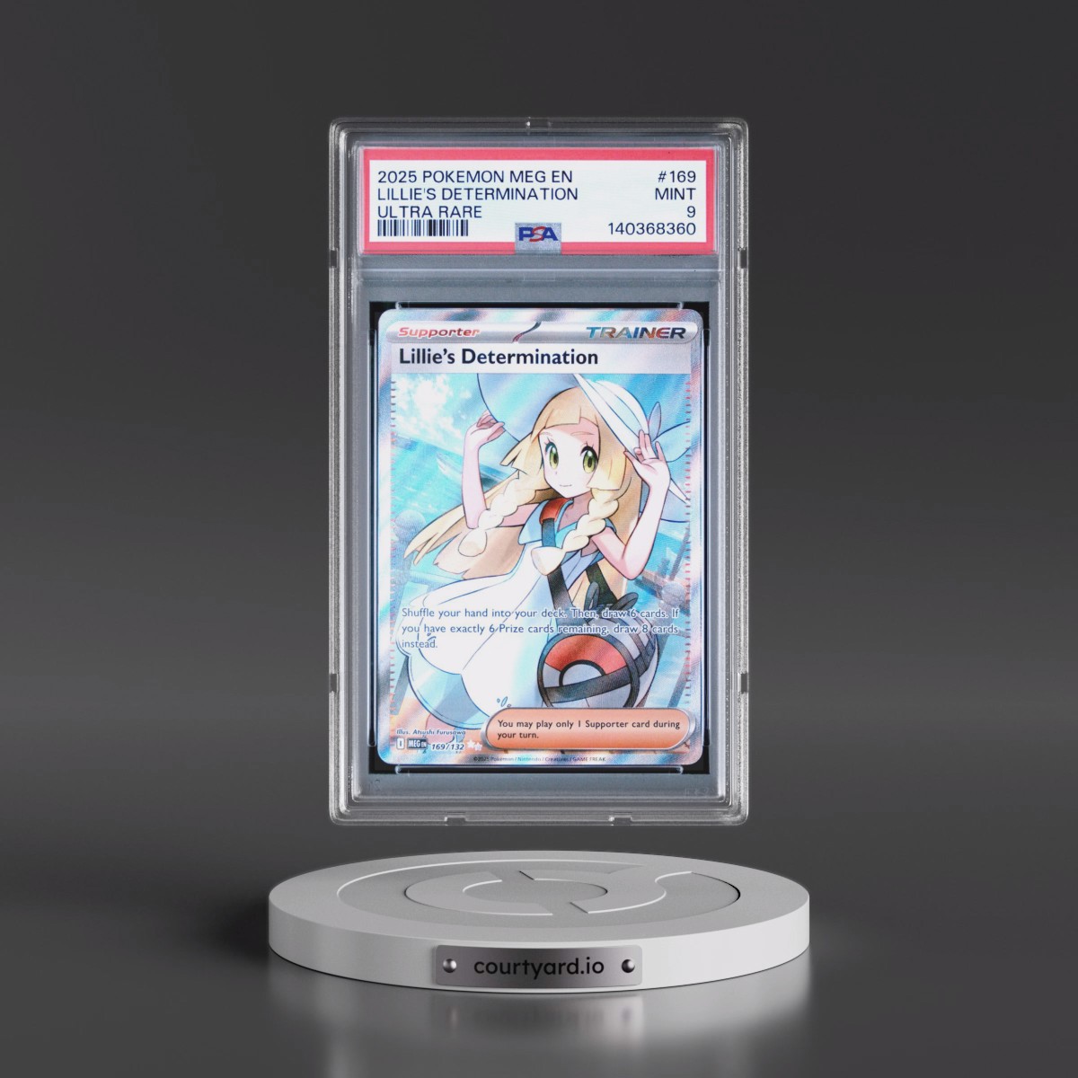 2025 Pokémon Meg EN-Mega Evolution #169 Lillie's Determination - Ultra Rare (PSA 9 MINT)