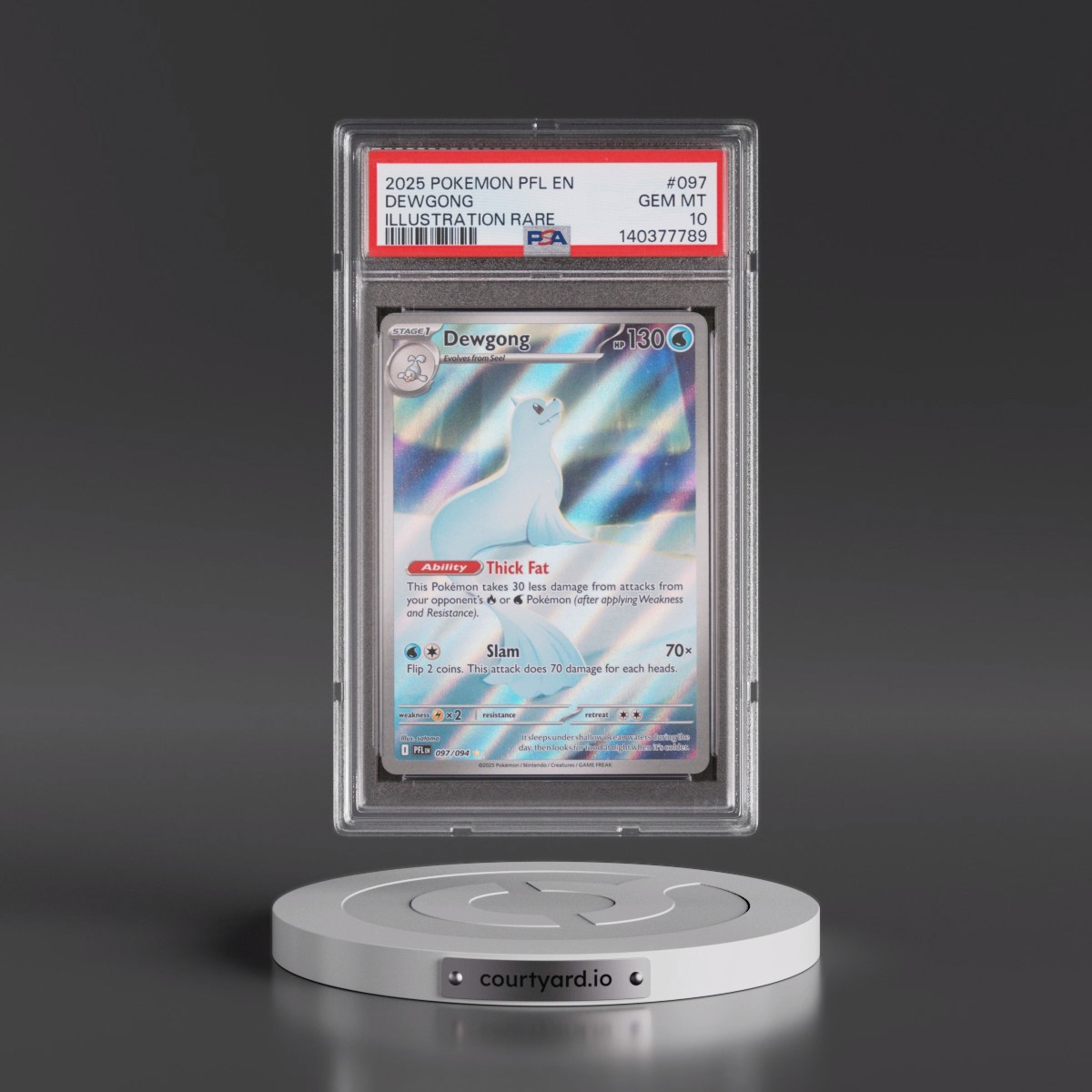 2025 Pokémon Pfl EN-Phantasmal Flames #097 Dewgong - Illustration Rare (PSA 10 GEM MINT)