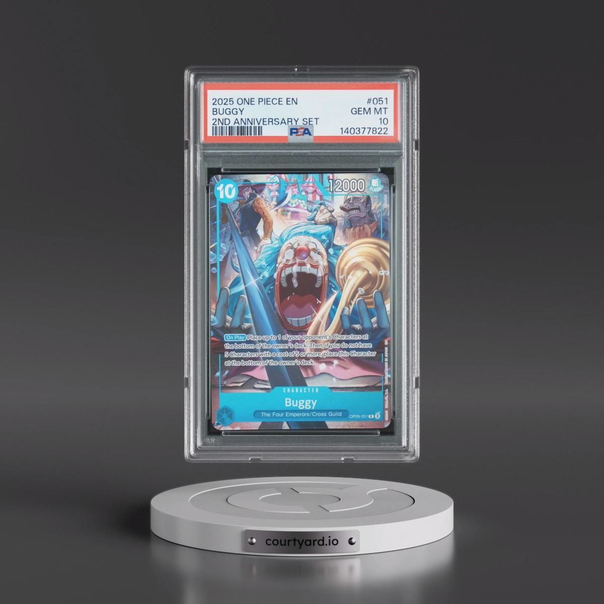 2025 One Piece English Version 2nd Anniversary Set #051 Buggy (PSA 10 GEM MINT)