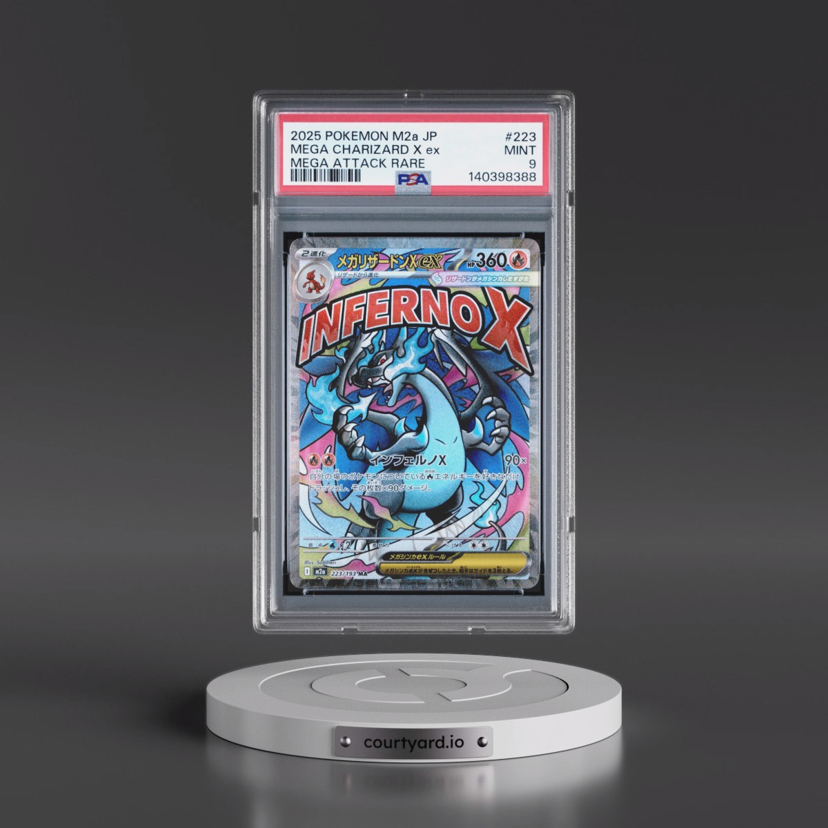 2025 Pokémon M2a-Mega Dream EX #223 Mega Charizard X EX - Holo Mega Attack Rare (PSA 9 MINT)