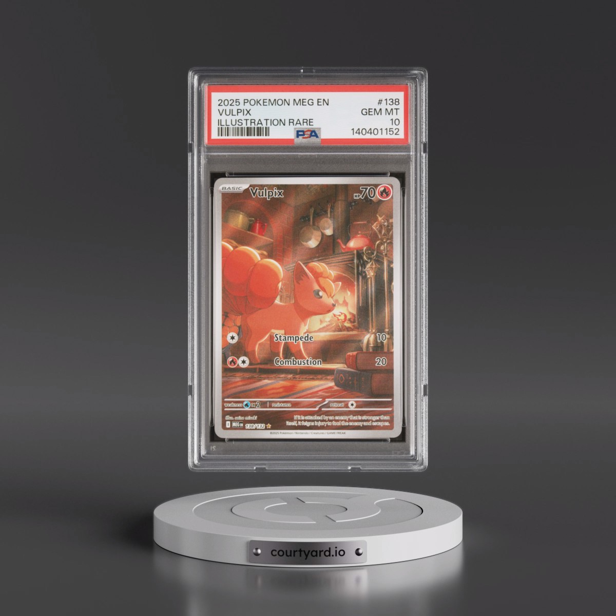 2025 Pokémon Meg EN-Mega Evolution #138 Vulpix - Illustration Rare (PSA 10 GEM MINT)