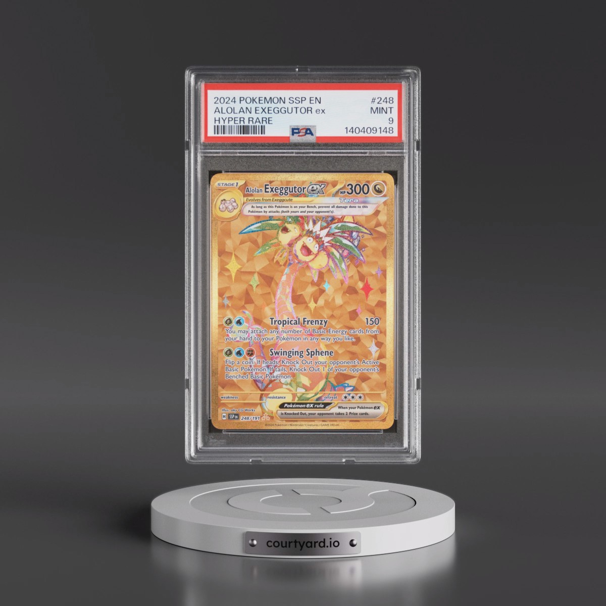 2024 Pokémon Ssp EN-Surging Sparks #248 Alolan Exeggutor EX - Holo Hyper Rare (PSA 9 MINT)