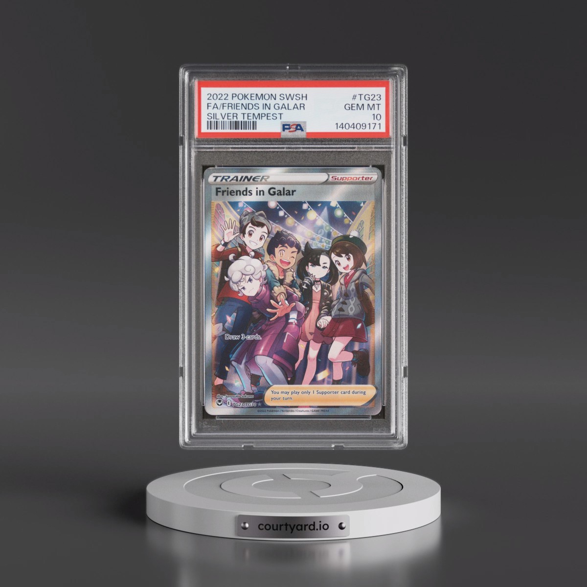 2022 Pokémon Sword & Shield Silver Tempest #TG23 Friends in Galar - Full Art (PSA 10 GEM MINT)