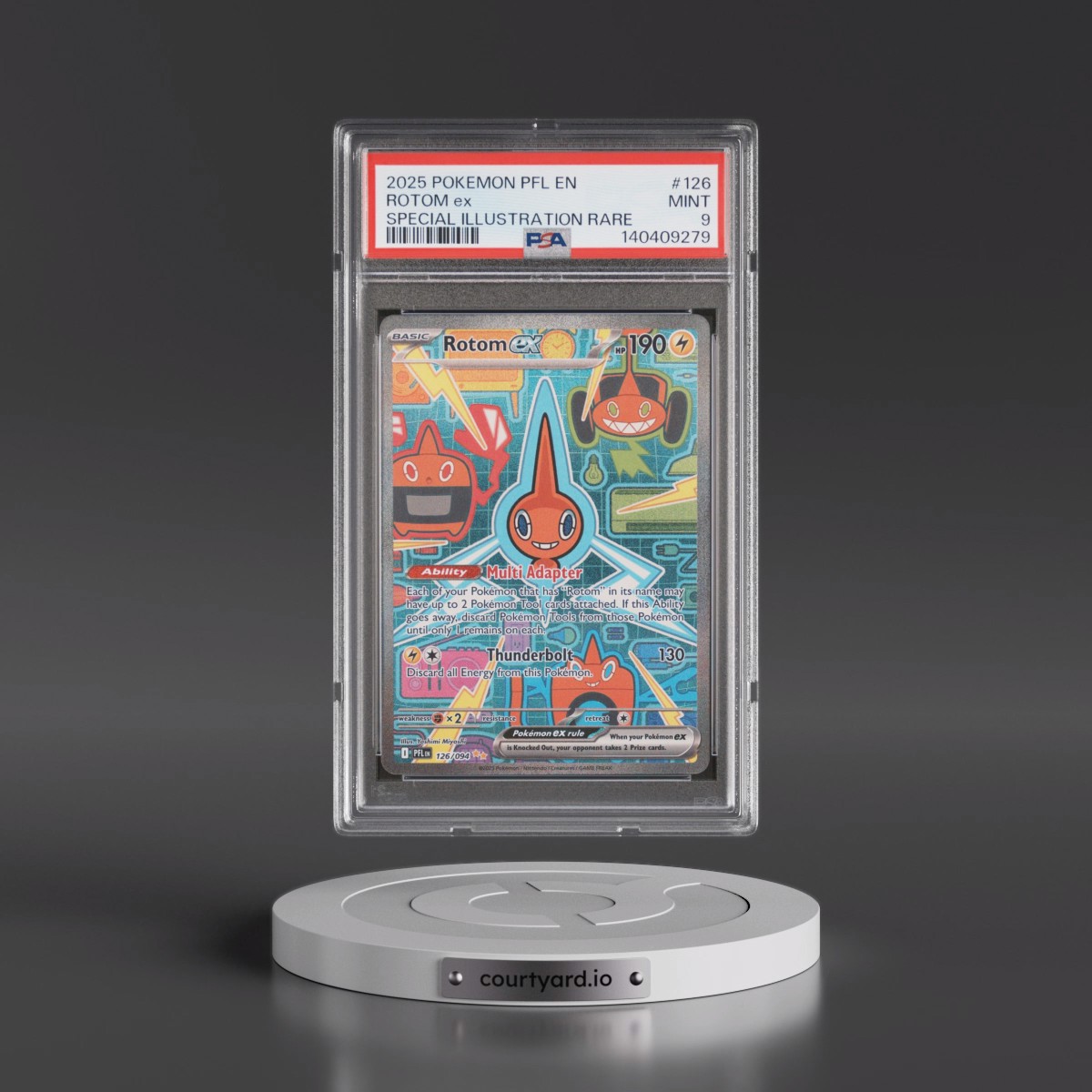 2025 Pokémon Pfl EN-Phantasmal Flames #126 Rotom EX - Holo Special Illustration Rare (PSA 9 MINT)