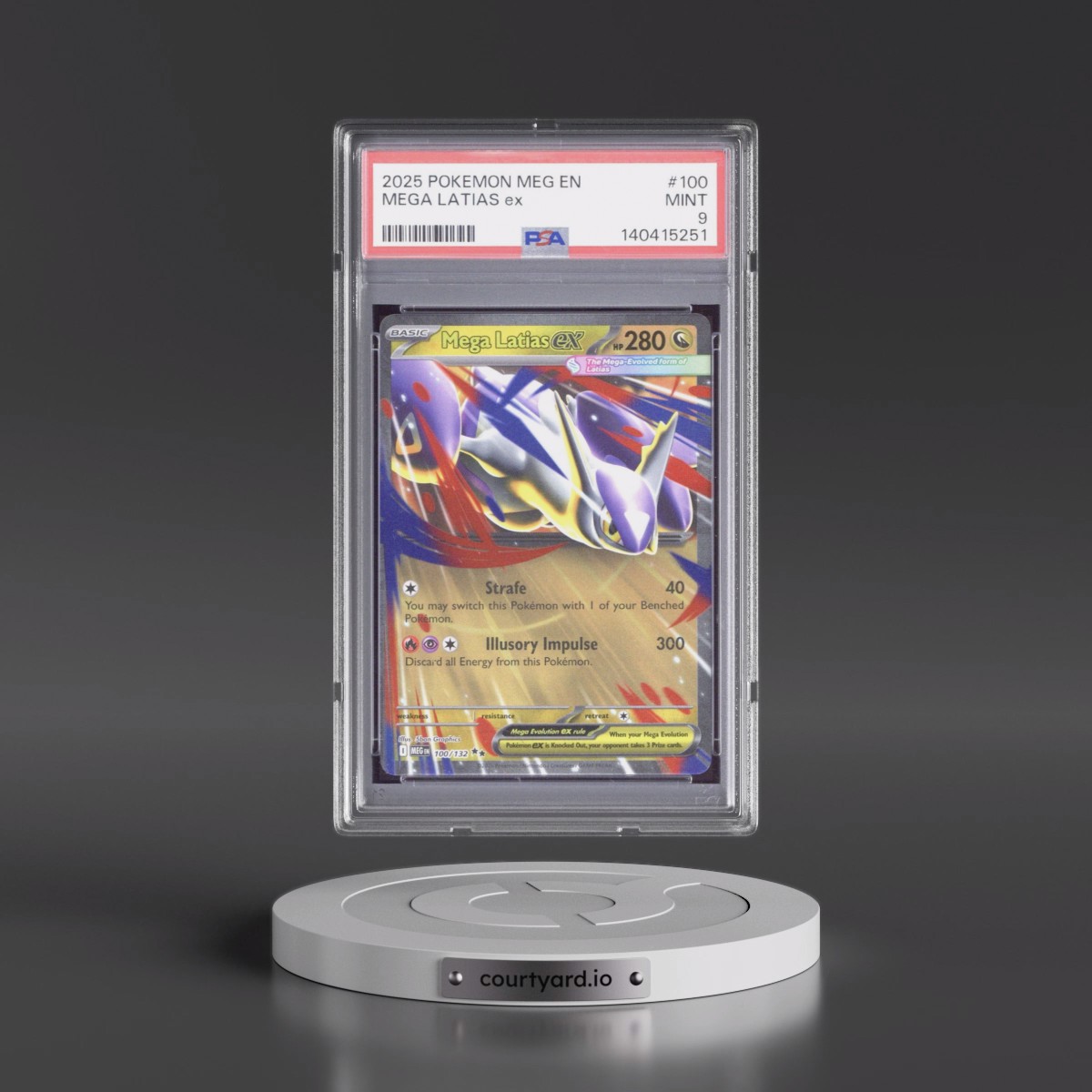 2025 Pokémon Meg EN-Mega Evolution #100 Mega Latias EX - Holo (PSA 9 MINT)