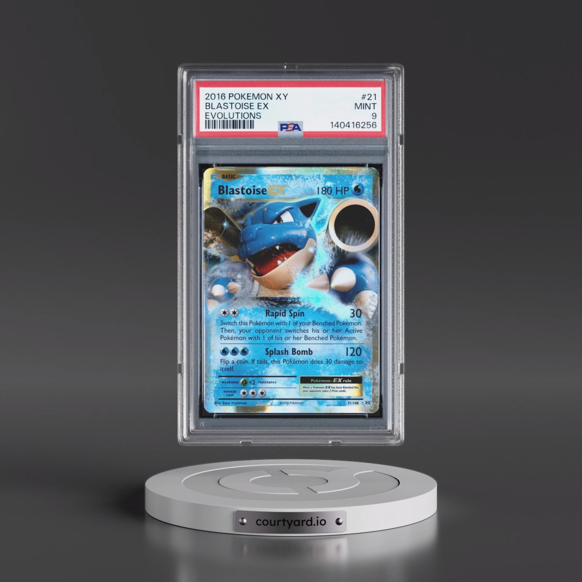 2016 Pokémon XY Evolutions #21 Blastoise EX - Holo (PSA 9 MINT)