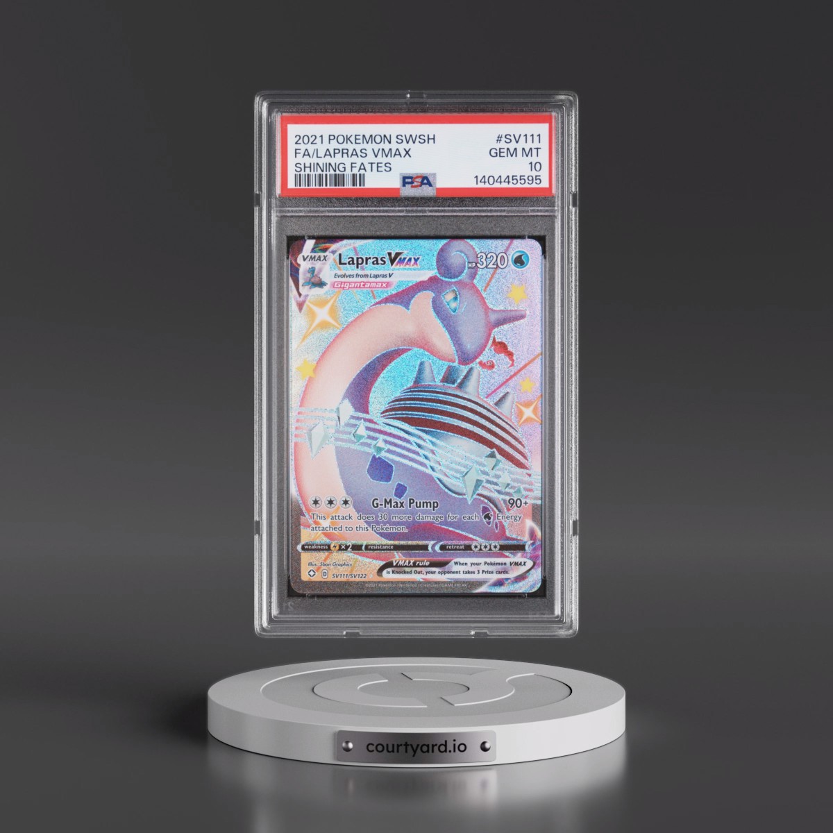 2021 Pokémon Sword & Shield Shining Fates #SV111 Lapras Vmax - Full Art (PSA 10 GEM MINT)
