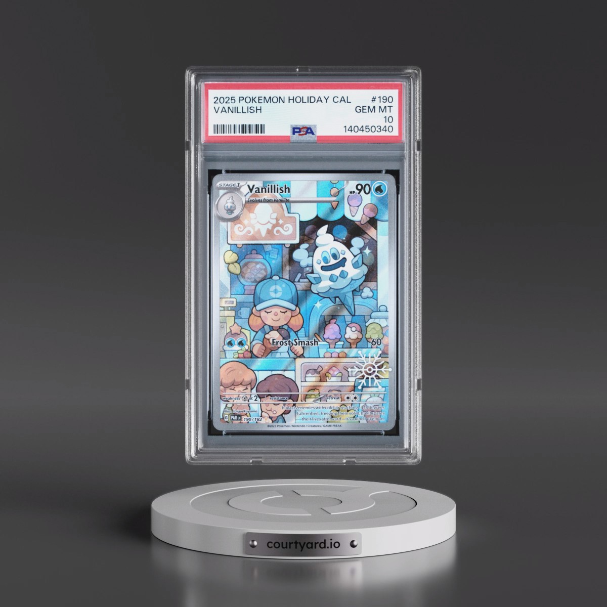 2025 Pokémon Holiday Calendar #190 Vanillish (PSA 10 GEM MINT)