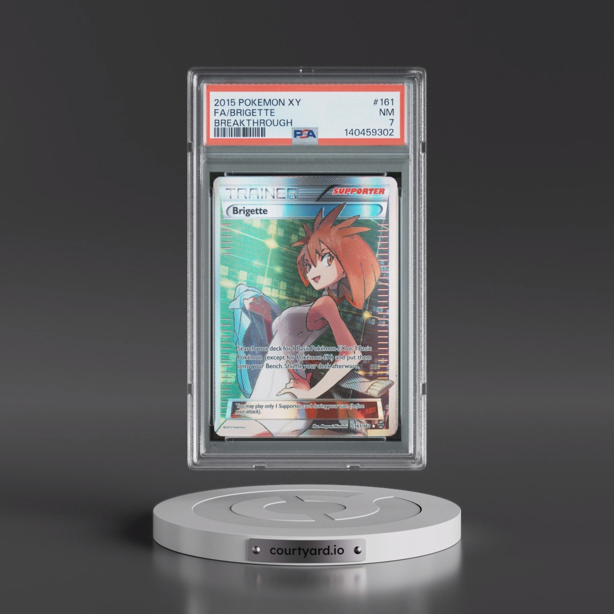 2015 Pokémon XY Breakthrough #161 Brigette - Full Art (PSA 7 NM)