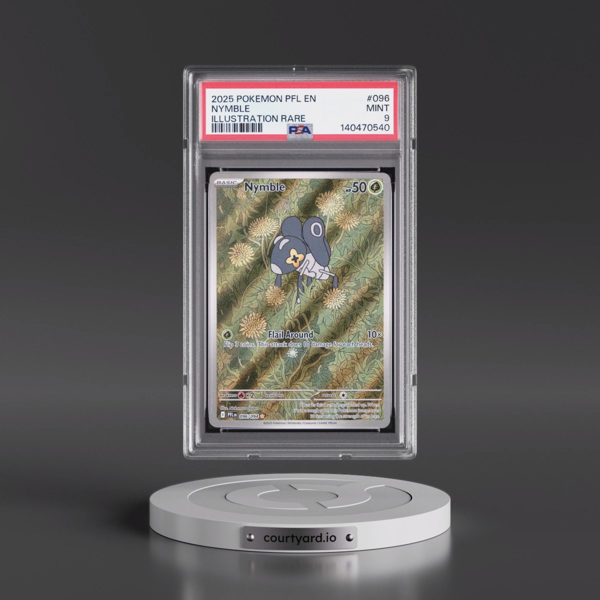 2025 Pokémon Pfl EN-Phantasmal Flames #096 Nymble - Illustration Rare (PSA 9 MINT)