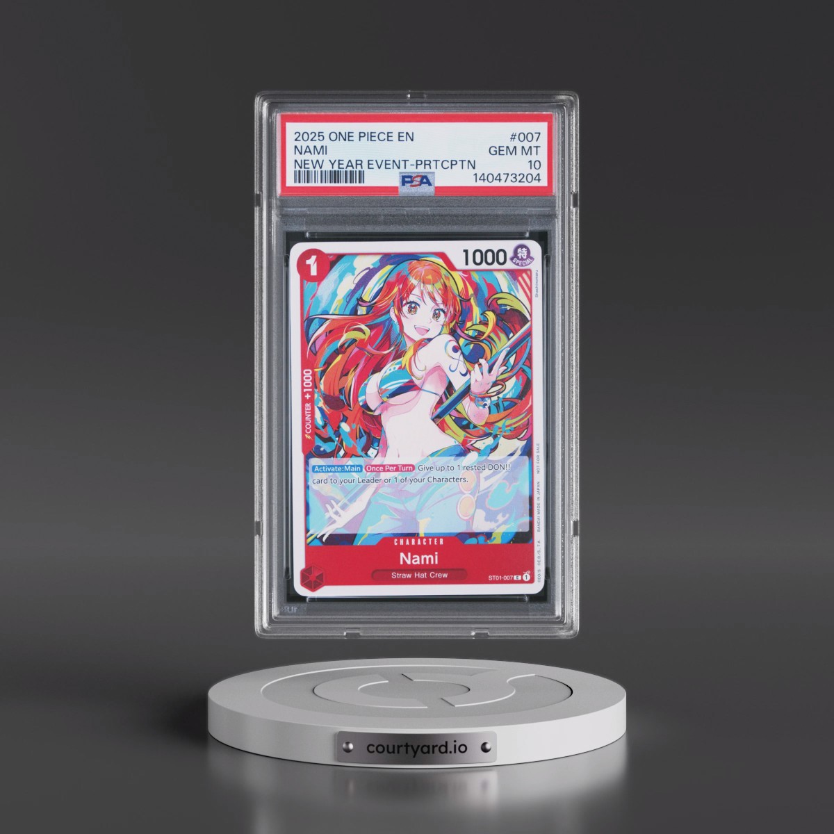 2025 One Piece Promos #007 Nami - New Year Event-Participation (PSA 10 GEM MINT)