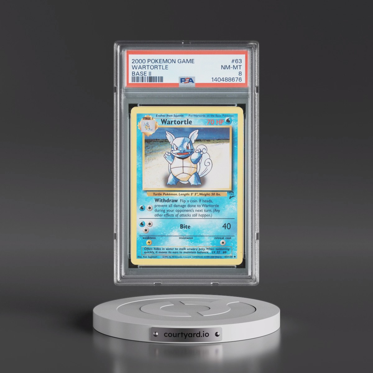 2000 Pokémon Game Base II #63 Wartortle (PSA 8 NM-MT)