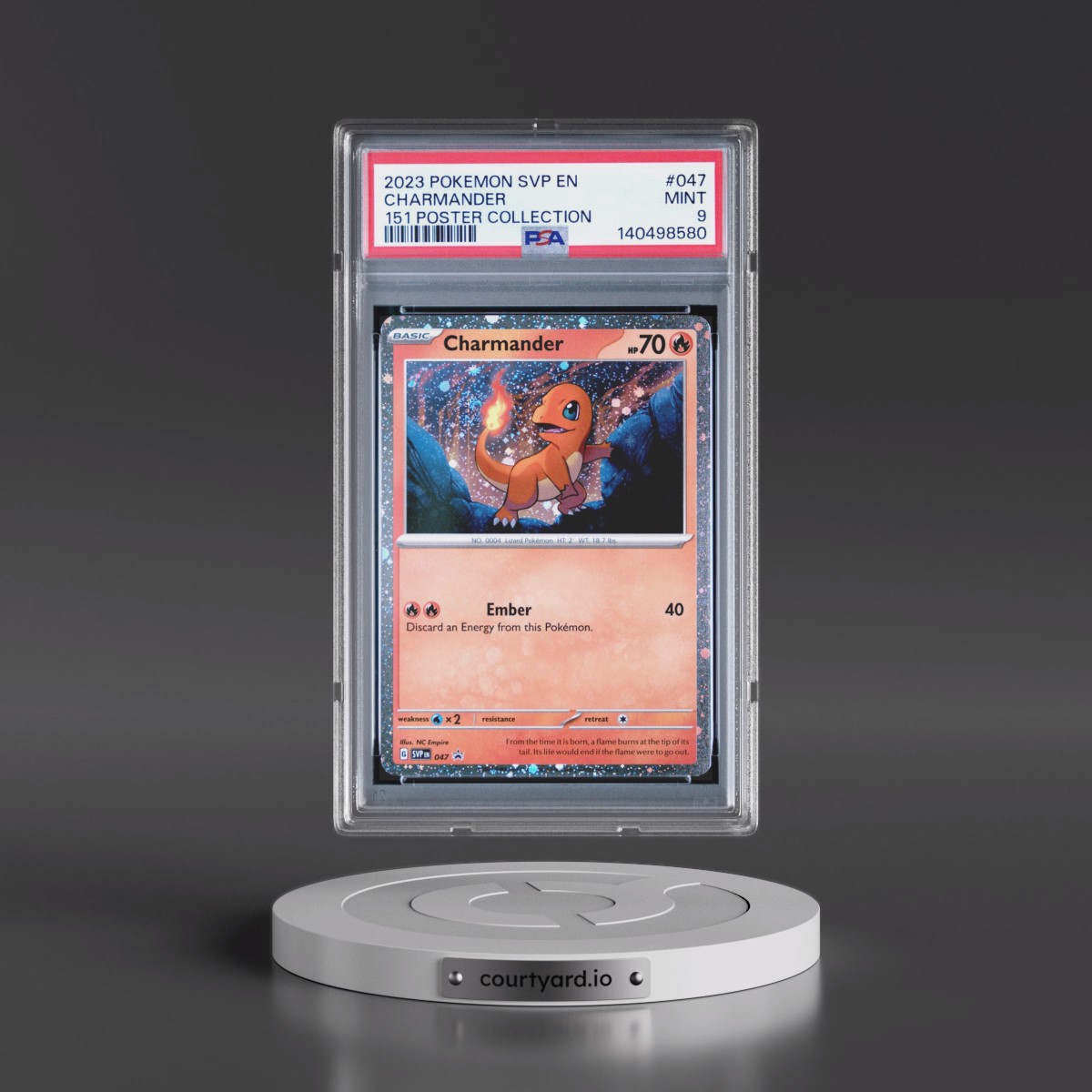2023 Pokémon Svp EN-SV Black Star Promo #047 Charmander - 151 Poster Collection (PSA 9 MINT)